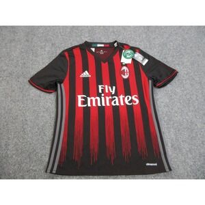 AC Milan Jersey Boys Large Black Soccer Football Adidas ClimaCool Serie A Shirt